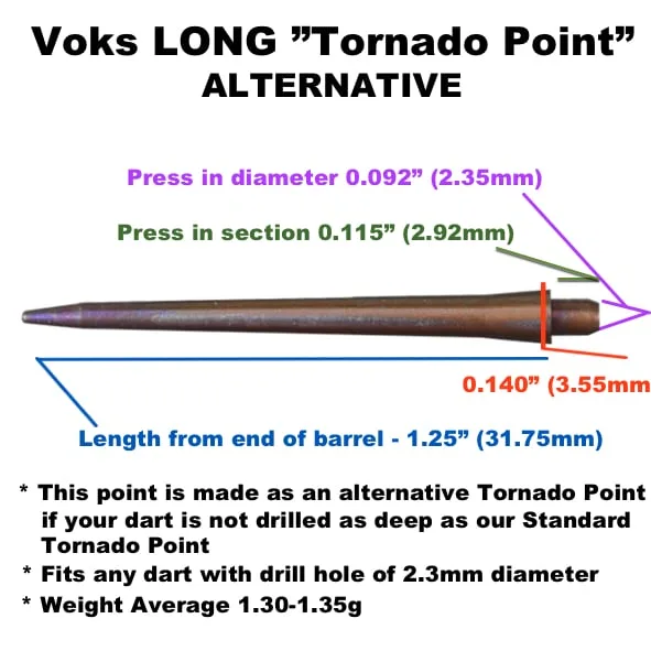 LONG Metal Smooth Tornado Points - ALTERNATIVE - Image 2