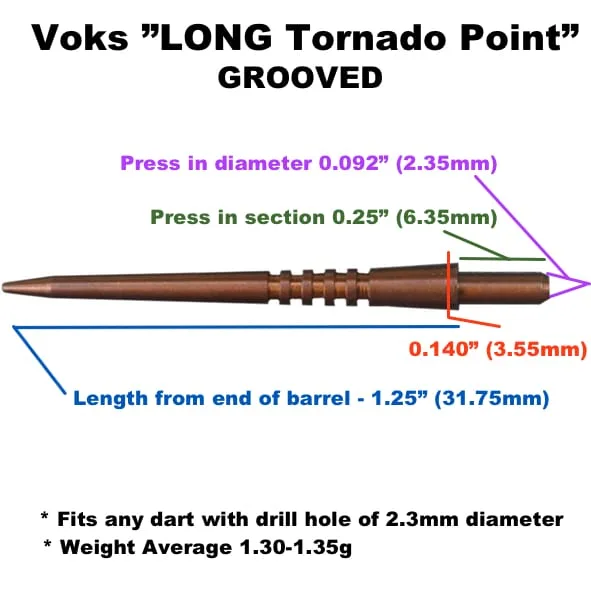 LONG Tornado Points - GROOVED - Image 2