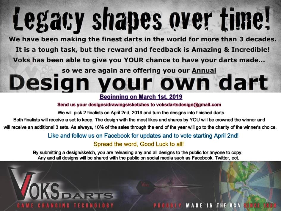 Get ready for our annual Design Your Own Dart Contest!